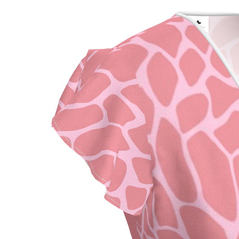 Rich and Rich Pink Abstract Women's Tea Dress