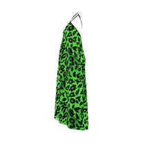 Load image into Gallery viewer, R&amp;RH Green Abstract Women&#39;s Backless Halterneck Dress
