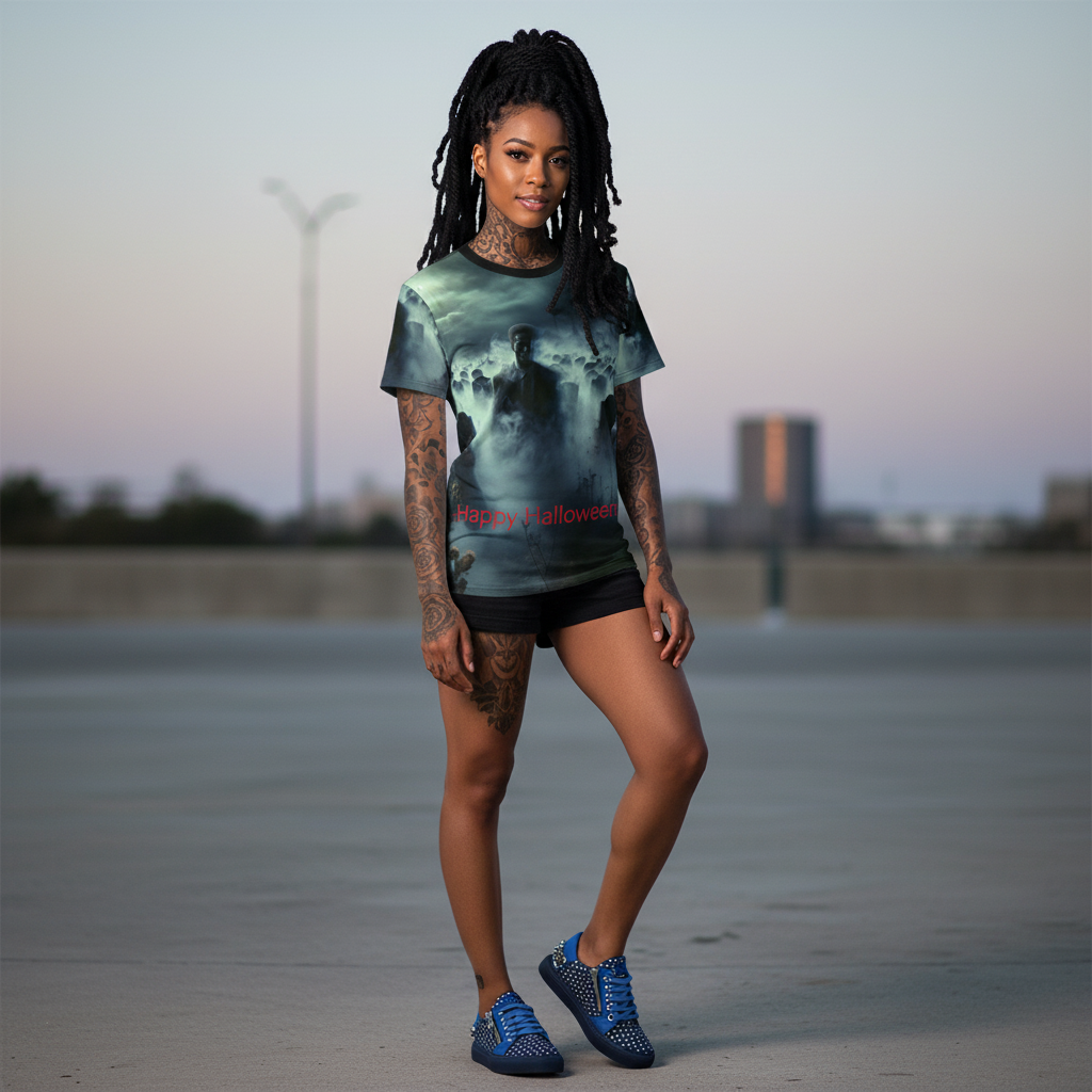 Halloween Themed Unisex Tee, Spooky Graphic Shirt, Costume Party Top, Ghostly Apparel, Unique Holiday T-shirt