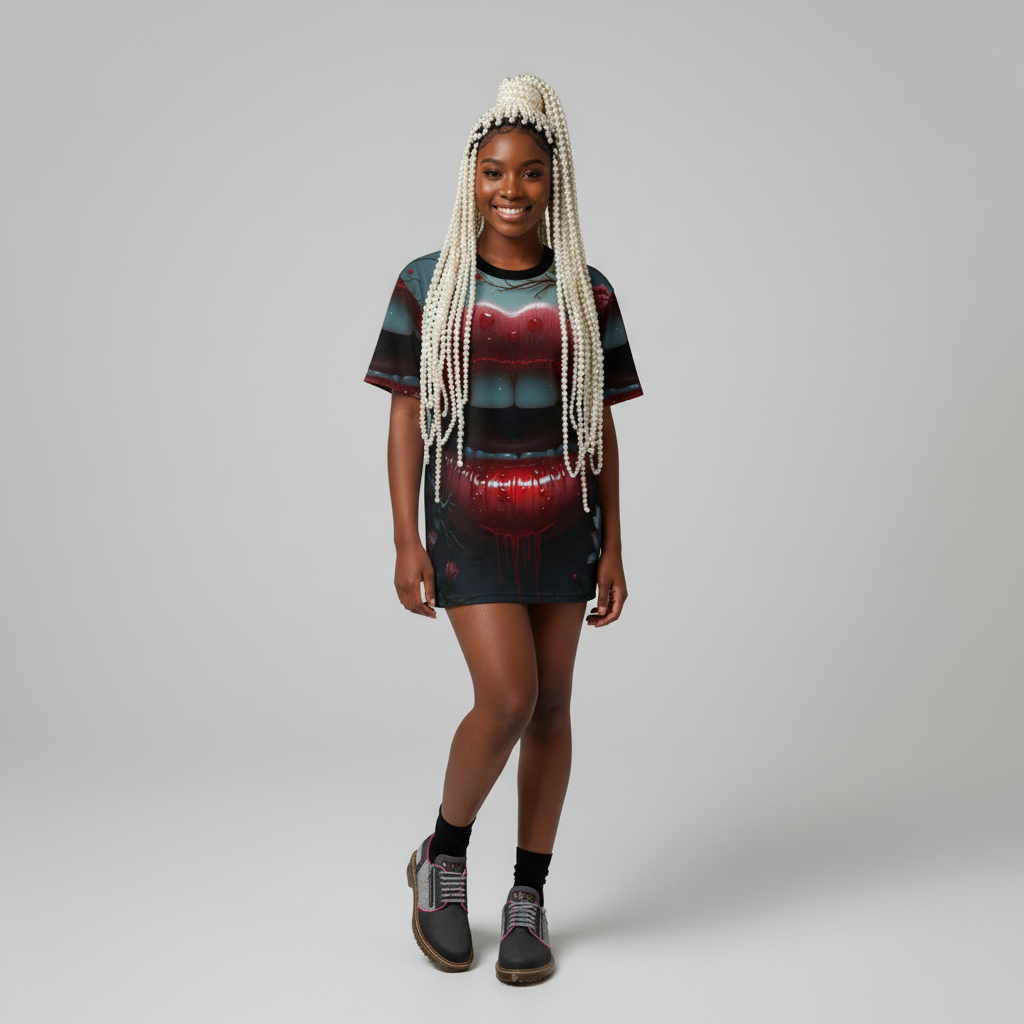 Vampiric Kiss Unisex Tee, Halloween Shirt, Graphic Tee, Gothic Fashion, Alternative Wear, Horror Culture, Artistic Apparel