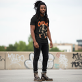 Unisex Chicago Skeleton Graphic Tee featuring vibrant skeleton design, perfect for Halloween and casual streetwear