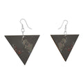 Rich and Rich Triangular Wooden Women's Earrings
