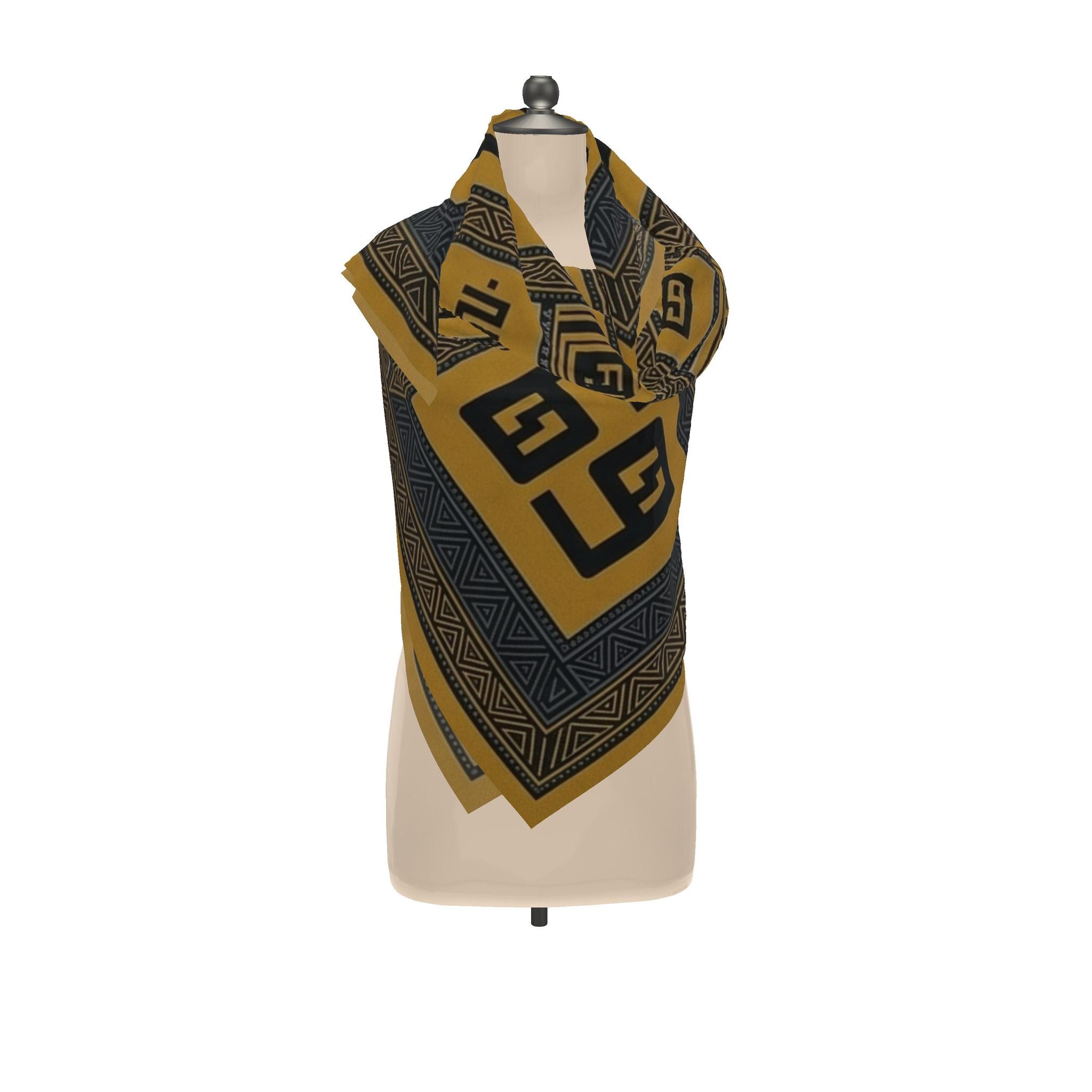 Rich and Rich Yellow Grounded Earth Paris Chiffon Unisex Scarf or Shawl