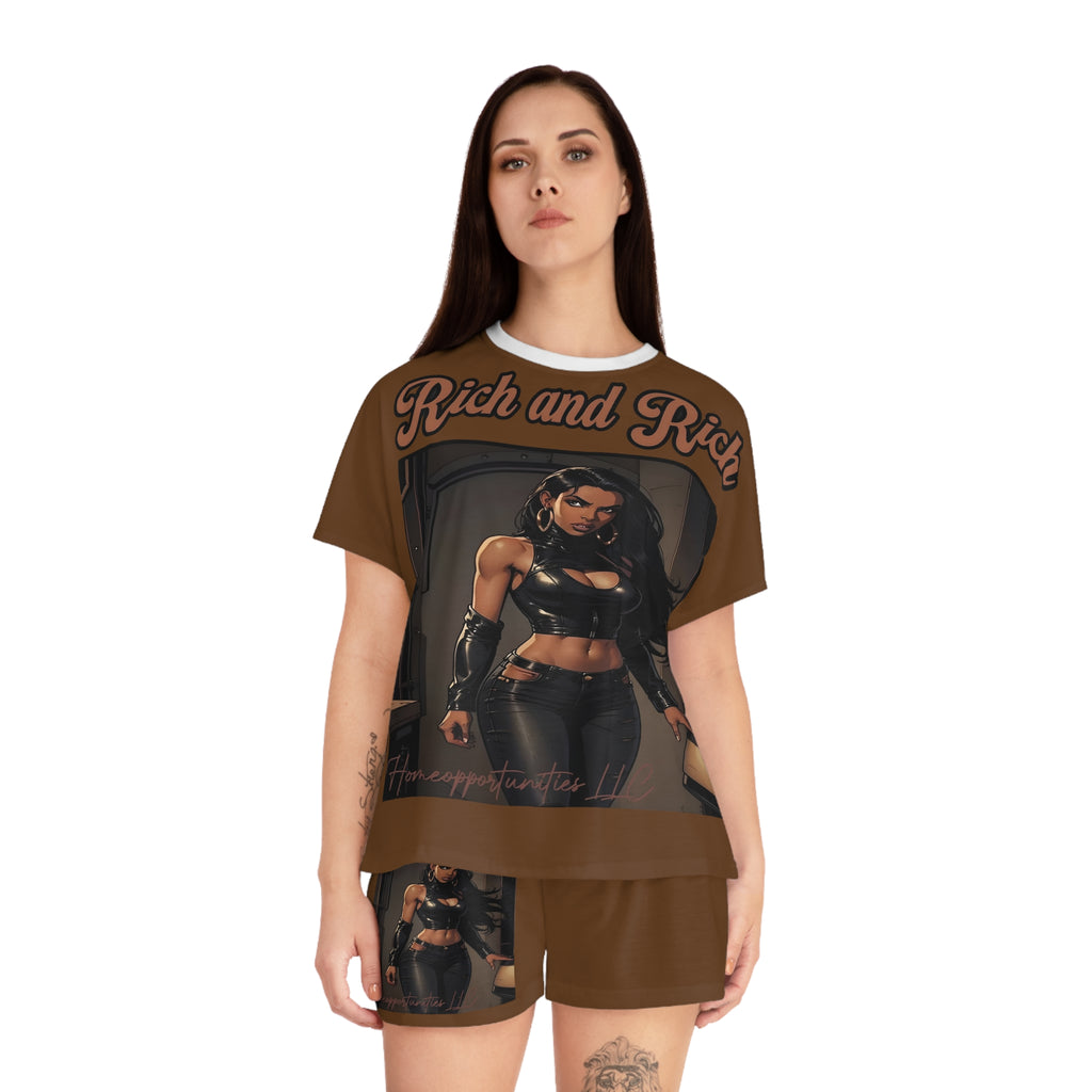 R&RH Luiiloviie Women's Short Brown Pajama Set - Stylish Loungewear for Comfort and Confidence