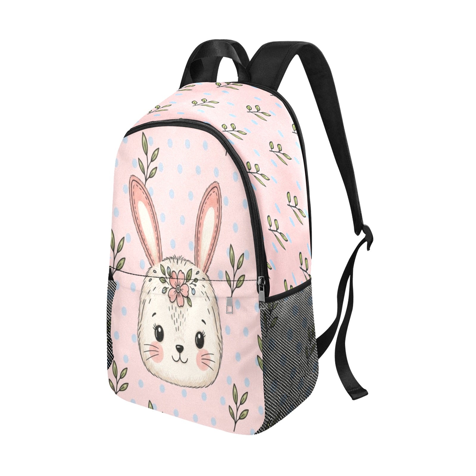 Rich and Rich Girls Bunny Designer Backpack | Pink Polka Dot 1200D Nylon Kids School & Travel Bag