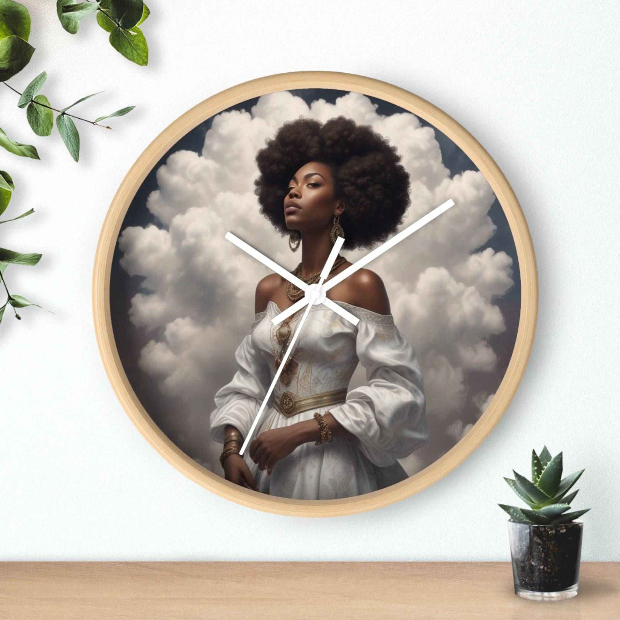Square 10-inch wall clock with wood frame, plexiglass face, and a quiet metal mechanism — additional view 7