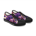 R&RH Purple Floral Art Women's Low Top Sneakers with vibrant floral design