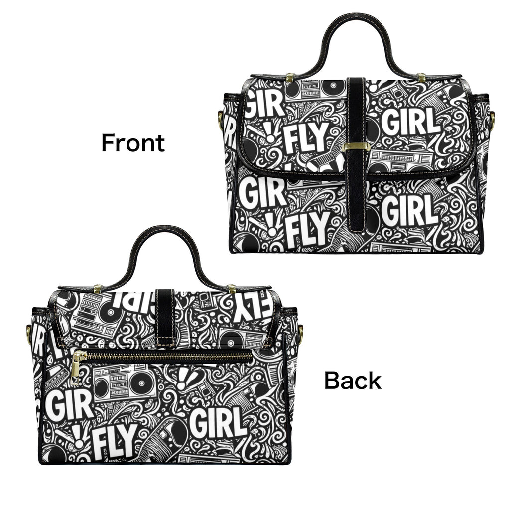 Rich and Rich Women's Fly Girl Leather Black Satchel Bag