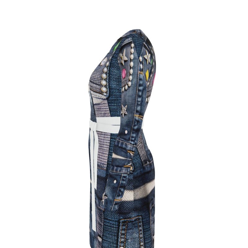 Rich and Rich Women's Blue Jean Look Wrap Dress