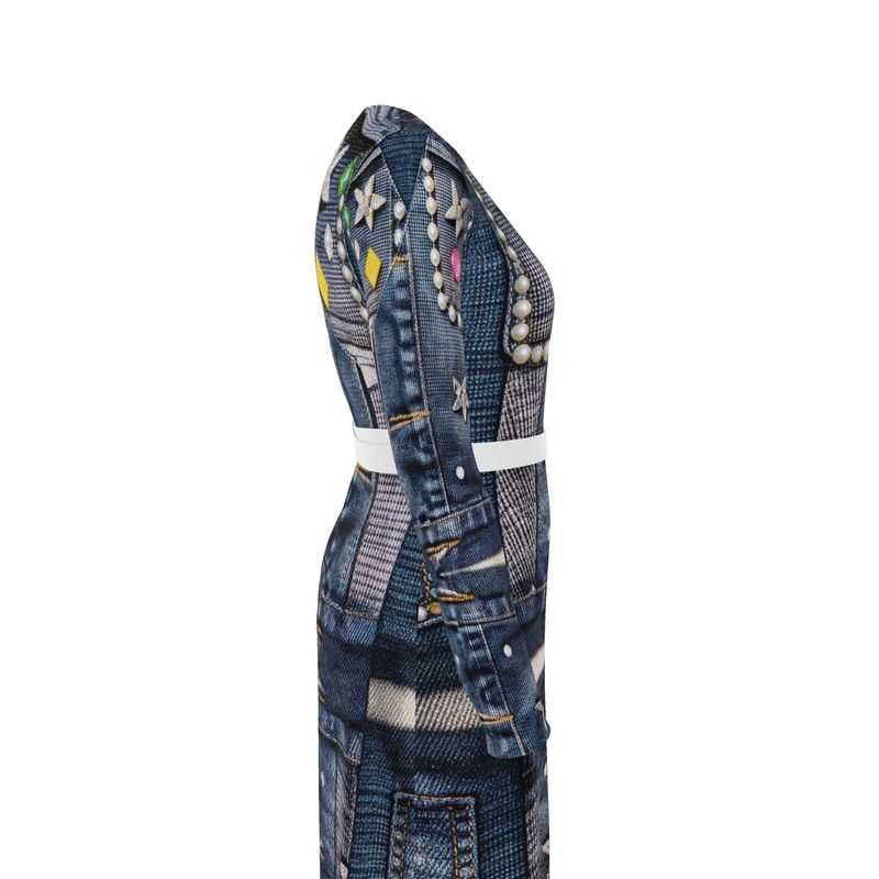 Rich and Rich Women's Blue Jean Look Wrap Dress
