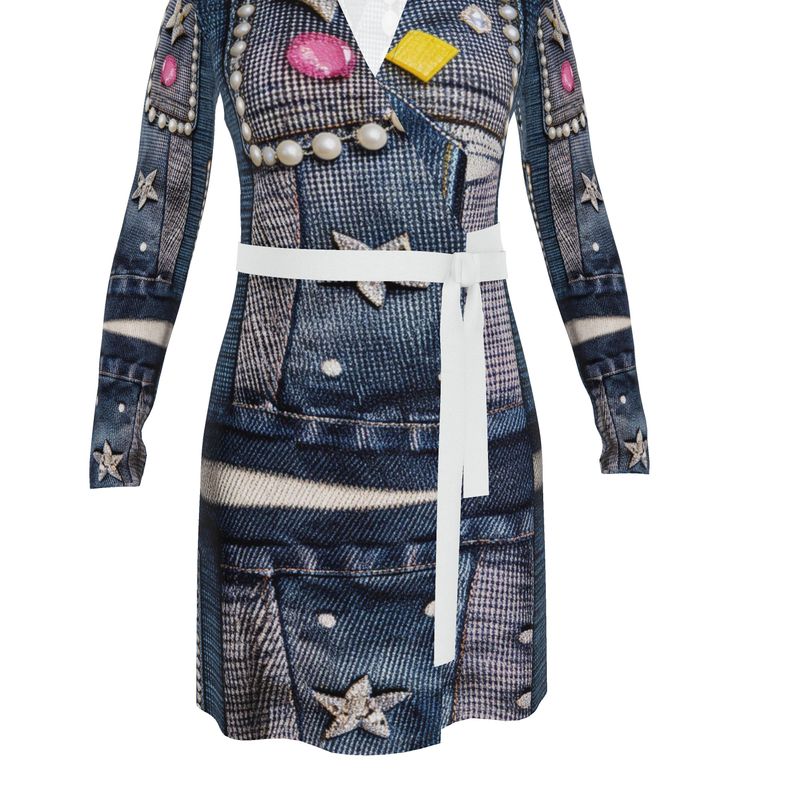 Rich and Rich Women's Blue Jean Look Wrap Dress