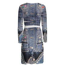 Load image into Gallery viewer, R_RH Jean Look Wrap Dress - Rich and Rich Homeopportunities 
