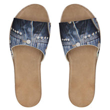 Load image into Gallery viewer, R_RH Womens Jean Look Leather Sliders - Rich and Rich Homeopportunities 
