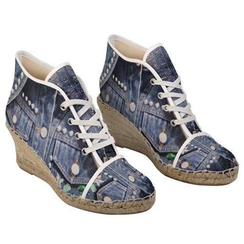 R&RH Jean Like Ladies Wedge Espadrilles - Rich and Rich Homeopportunities 