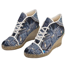 Load image into Gallery viewer, R&amp;RH Jean Like Ladies Wedge Espadrilles - Rich and Rich Homeopportunities 
