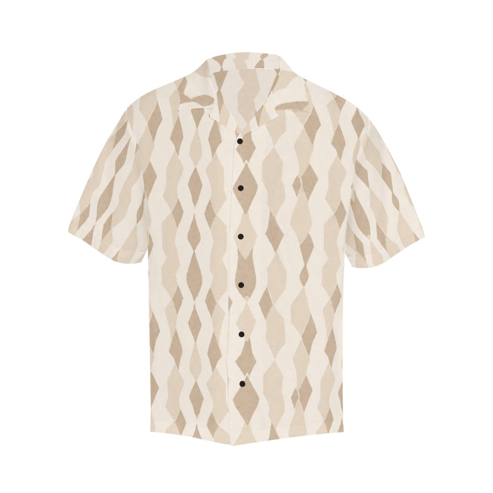 Rich and Rich Men's Beige Diamond Designer Shirt