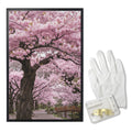 A Rich and Rich Cherry Blossom Pathway Black Framed Art Print 20×30inch - Rich and Rich Homeopportunities