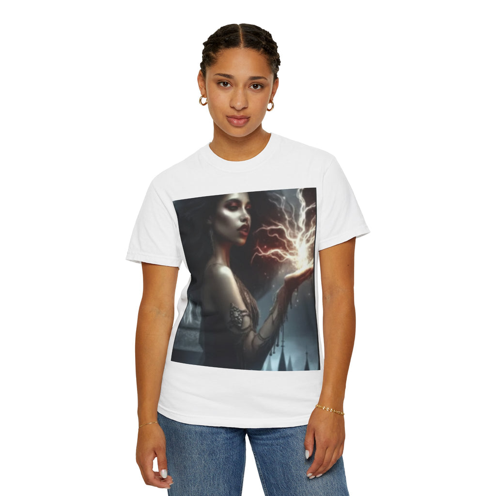 Mystical Magic unisex garment-dyed t-shirt featuring witchy fantasy art design