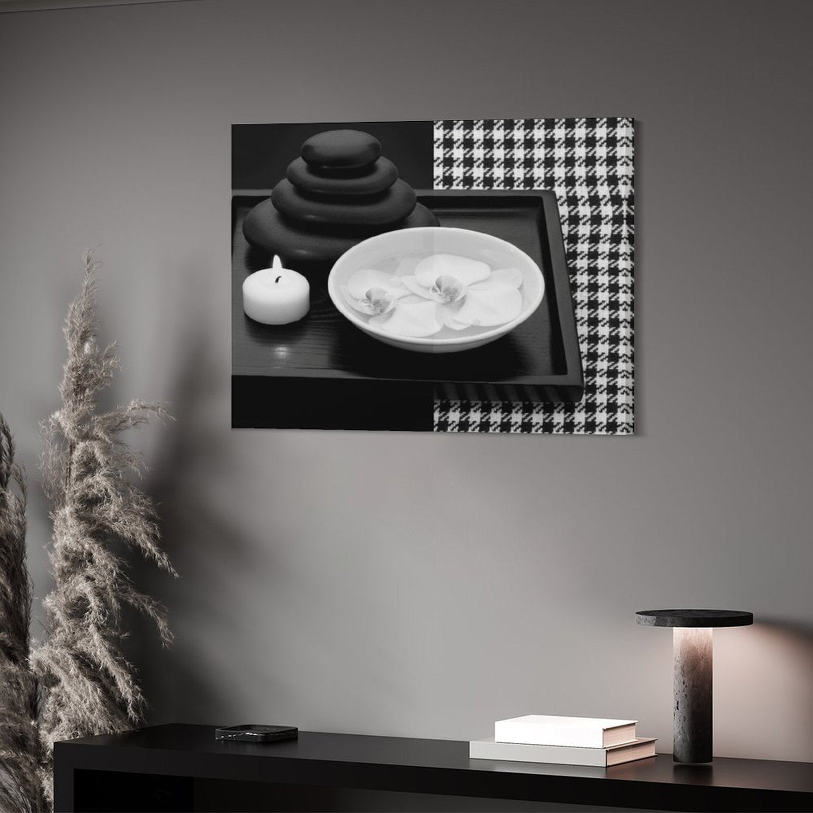 Rich and Rich Feng Shui Black White Canvas Print 16x20 Horizontal Wall Art