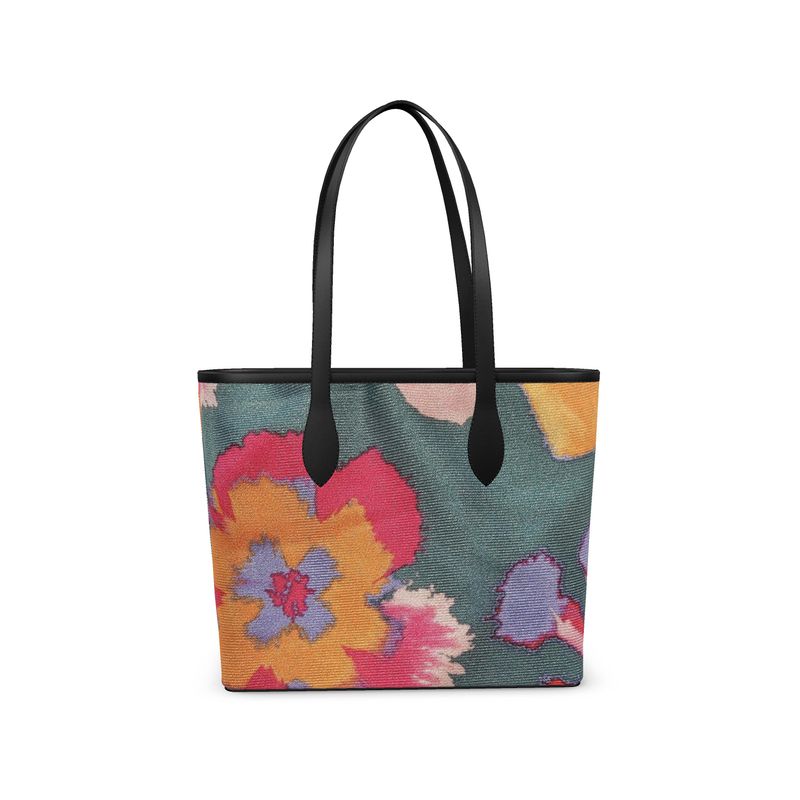 R&RH Flowery Abstract Leather City Shopper
