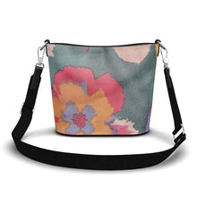 Load image into Gallery viewer, R&amp;RH Flowery Abstract Penzance Large Leather Bucket Tote
