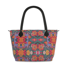 Load image into Gallery viewer, R&amp;RH Flowery Abstract Zip Top Handbag
