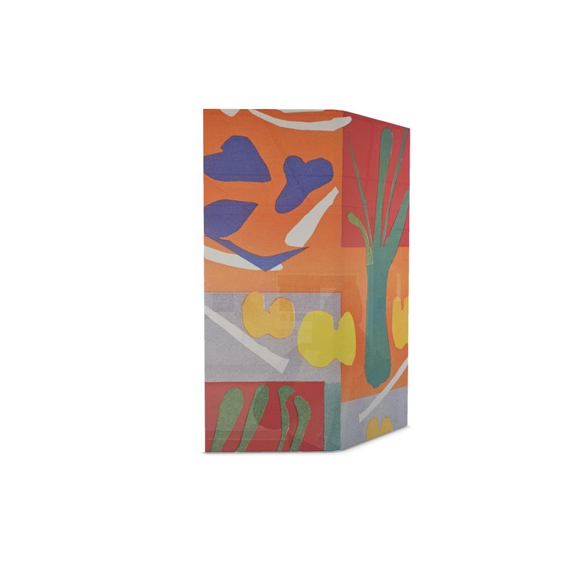 Rich and Rich Orange Abstract Designer Folding Screen with vibrant modern art pattern