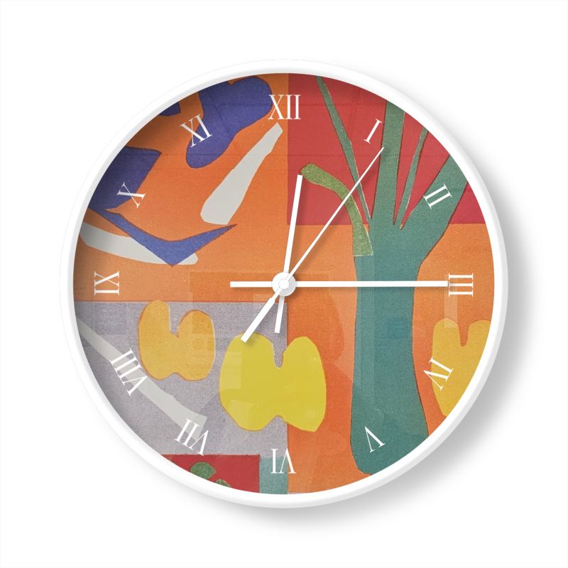 Rich and Rich Orange Abstract Wall Clock featuring vibrant orange modern abstract design