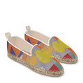 Handmade loafer espadrilles with natural jute sole and printed canvas upper