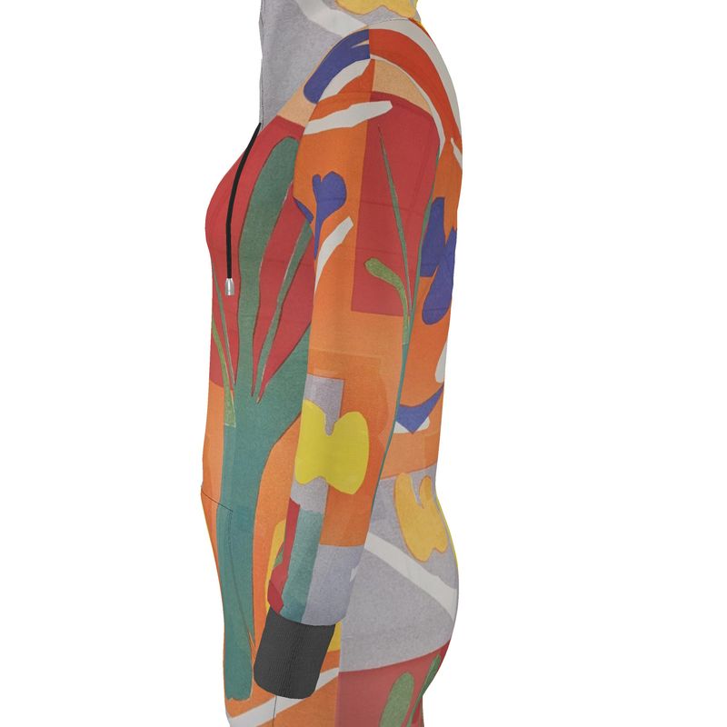 Rich and Rich Orange Abstract Women's Hoodie Dress featuring full sleeves and kangaroo pocket