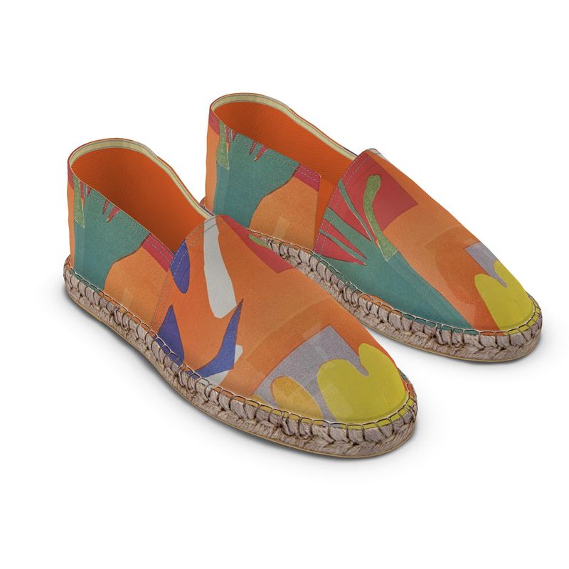 Rich and Rich Orange Abstract Unisex Espadrilles