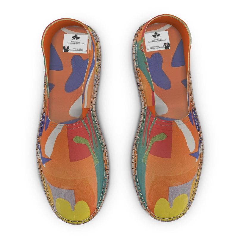 Rich and Rich Orange Abstract Unisex Espadrilles