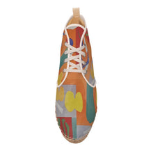 Load image into Gallery viewer, R&amp;RH Orange Abstract Designer Hi Top Espadrilles
