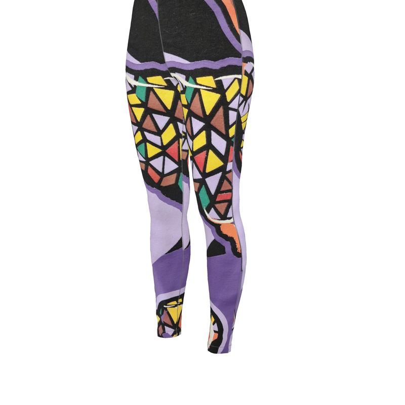 High waisted full length sculpting leggings in black by Contrado