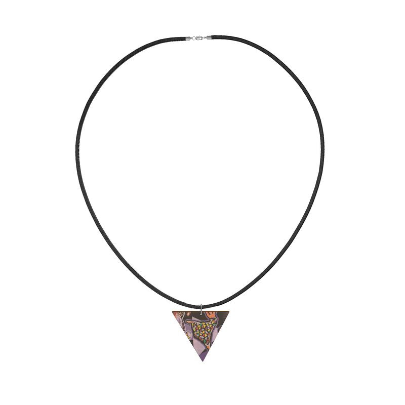 Rich and Rich Purple Abstract Wooden Pendant Geometric Shapes