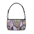 Rich and Rich Purple Love Abstract Artwork Woman's Zip Box Bag in quality leather with detachable straps