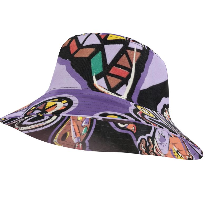 Rich and Rich Purple Love Abstract Artwork reversible women's bucket hat