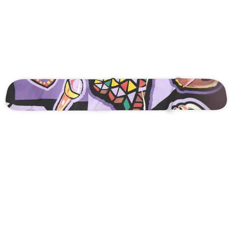 Purple abstract polar fleece scarf with water-repellent finish, unisex