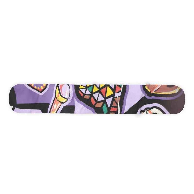Purple abstract polar fleece scarf with water-repellent finish, unisex — alternate view