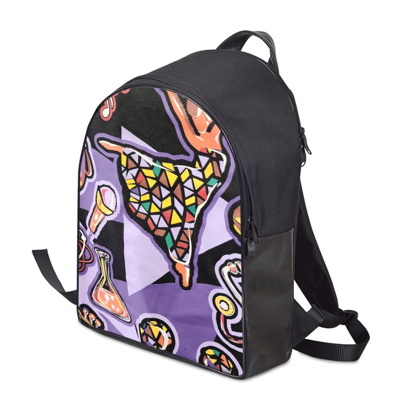 Rich and Rich Purple Love Abstract Artwork Unisex Backpack with vibrant purple design