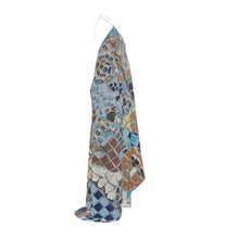 Load image into Gallery viewer, R&amp;RH Marble Earthtone Halterneck Backless Dress
