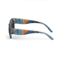 Rich and Rich Blue Abstract Unisex Designer Sunglasses showcasing bold blue abstract pattern on sleek frame