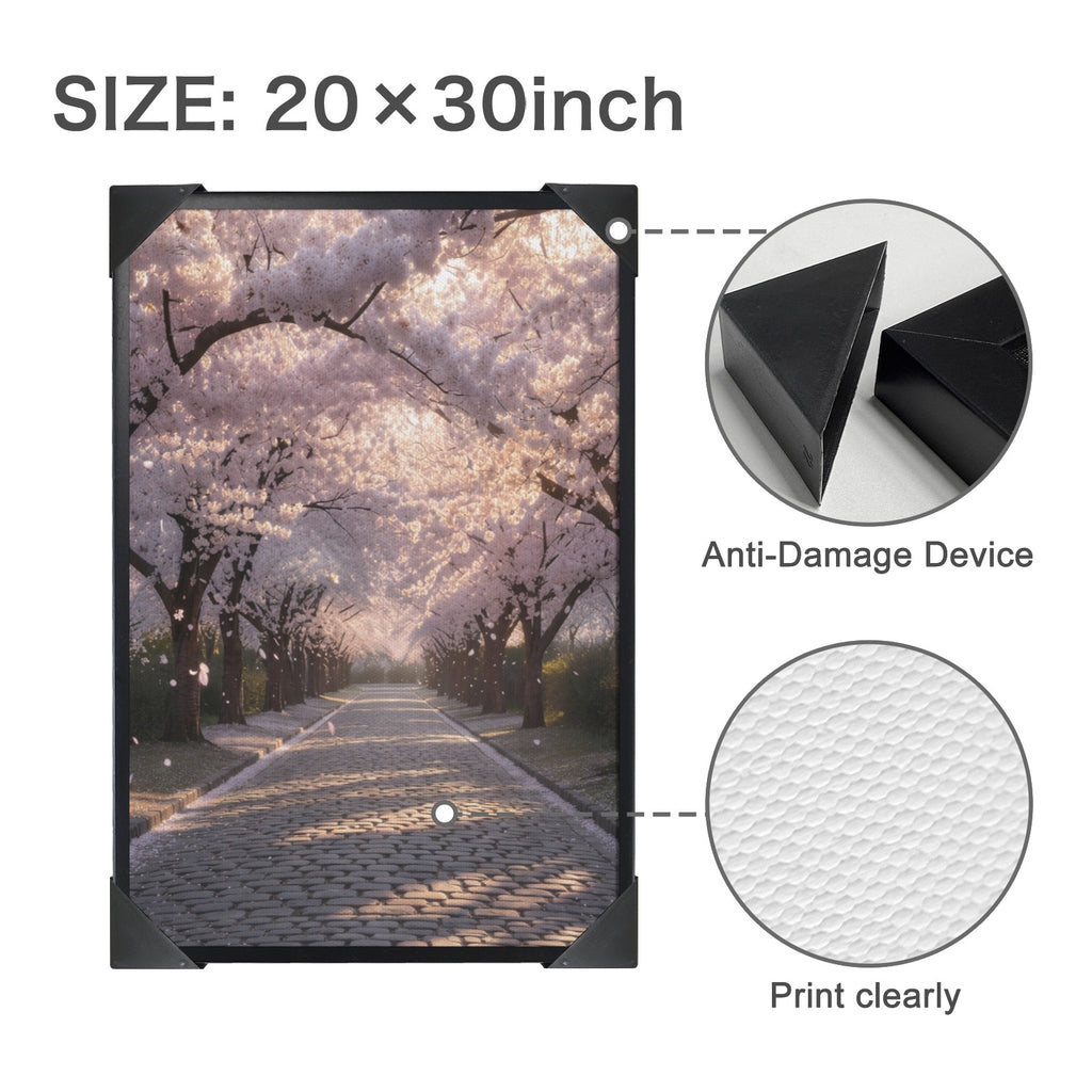 A Rich and Rich Cherry Blossom Pathway Walk Framed Art Print 20×30inch - Rich and Rich Homeopportunities
