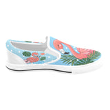 A Critter Kicks Girls Flamingo Blue Polka Dot Slip On Canvas Shoes