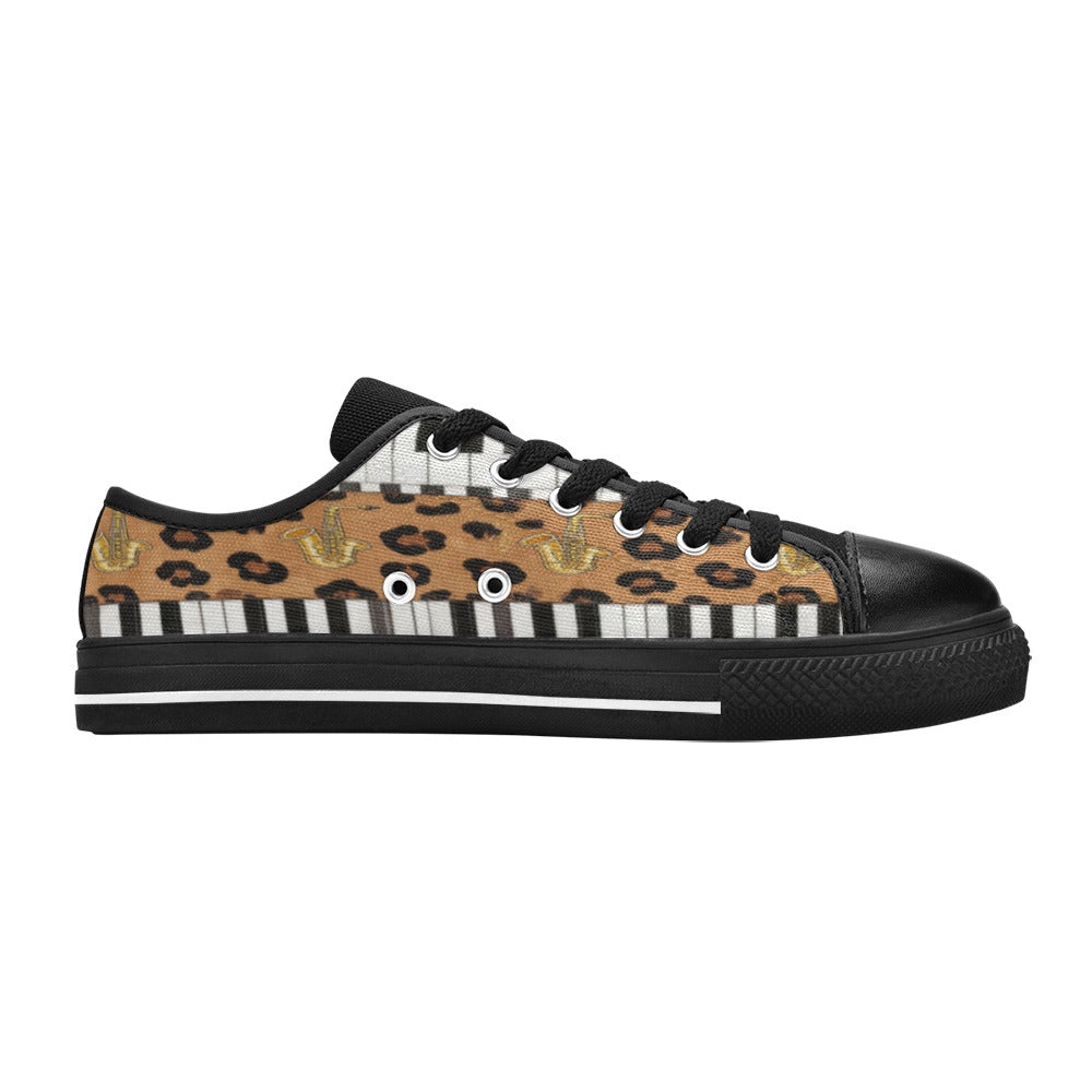 Rich and Rich Men's Brown Animal Piano/Saxophone Low-Top Sneakers