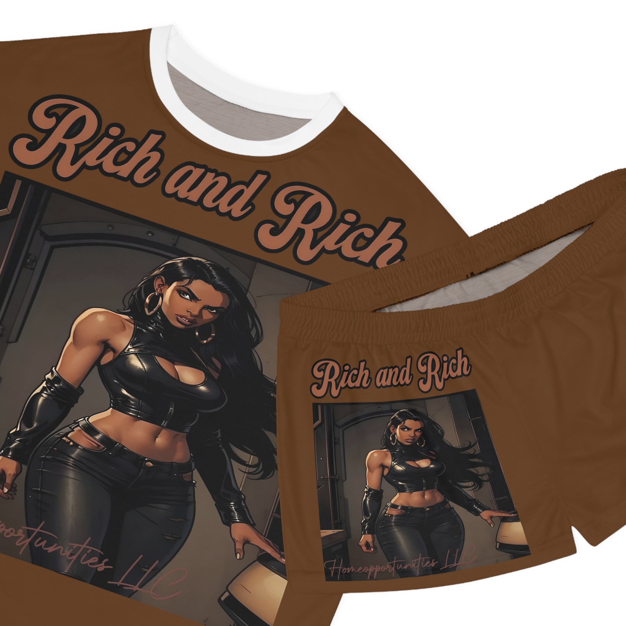 R&RH Luiiloviie Women's Short Brown Pajama Set - Stylish Loungewear for Comfort and Confidence