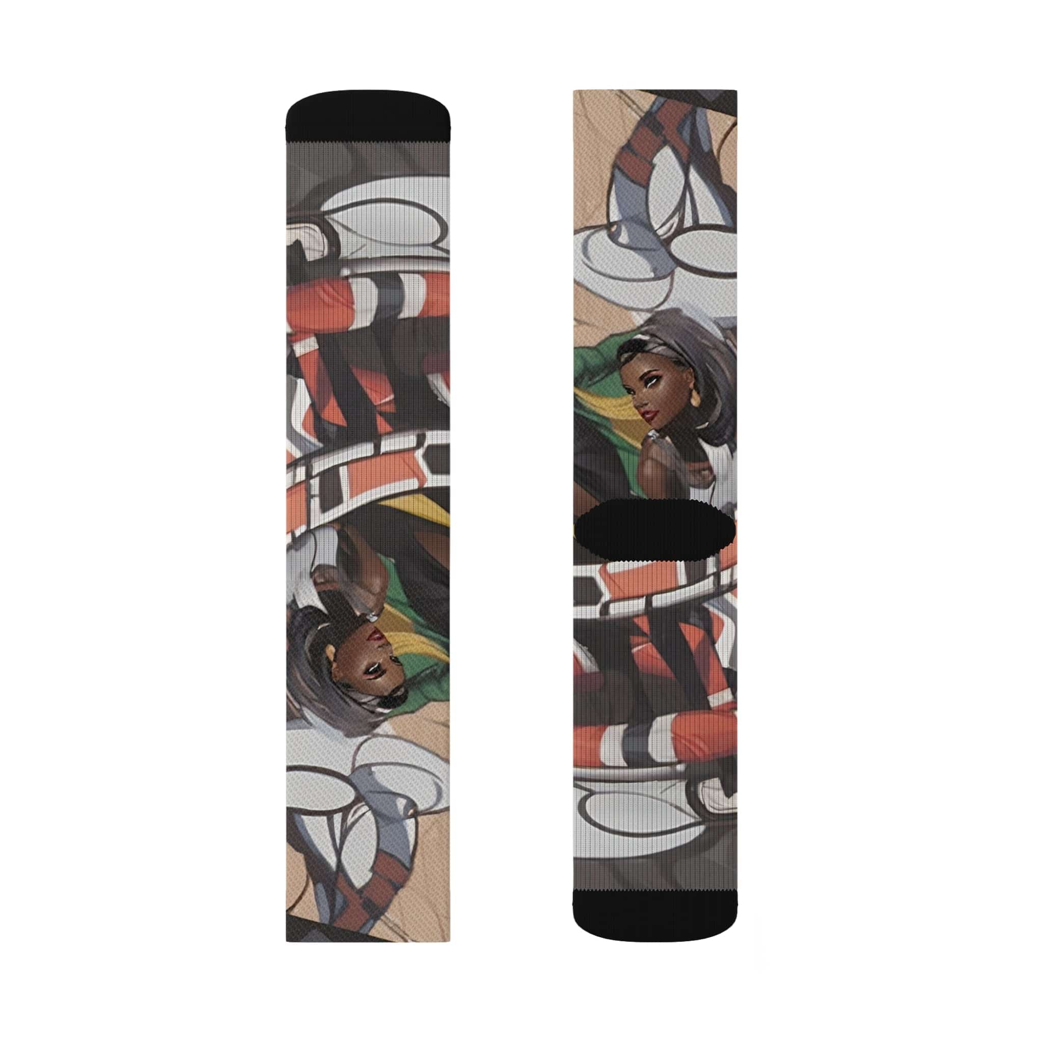 R&RH Lady Viper Socks with vibrant all over print and cushioned bottoms