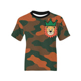 a Critter Kicks Boys Orange Camouflage King Of The Jungle T-Shirt