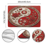 Plush Yin-Yang pet mat with tribal accents and floral details in black and ivory, 25 by 18 inches — additional view 6