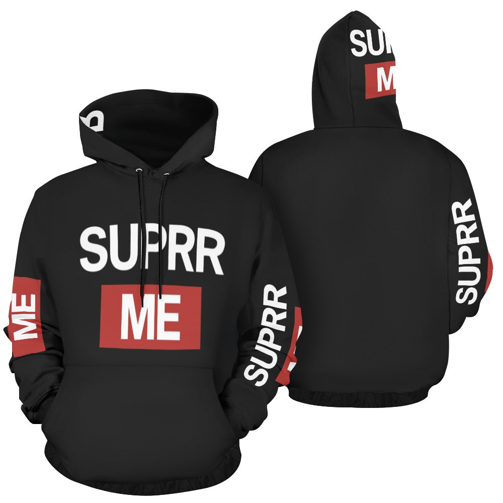 Rich and Rich SUPRR ME Women's Black Hoodie front view on model